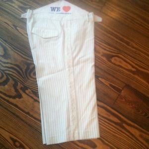 Pin stripe guess business shorts with lace trim