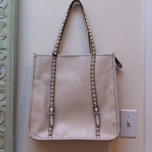 RESERVED Beige Gold Studded Handbag