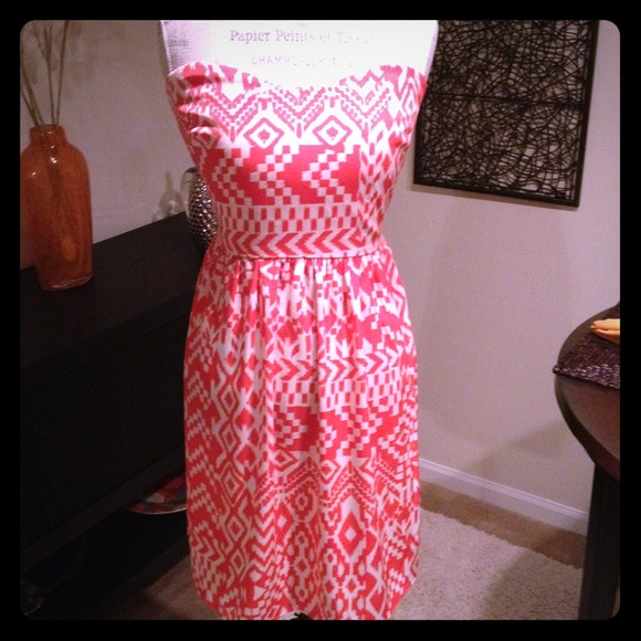 💢💢SOLD!!!💢💢Orange & White Dress