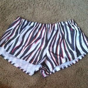 Zebra print workout shorts