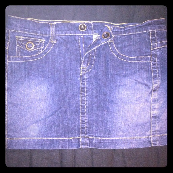 Denim Mini Skirt.
