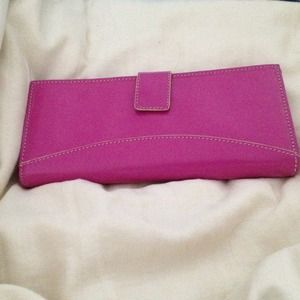 Deep pink leather wallet