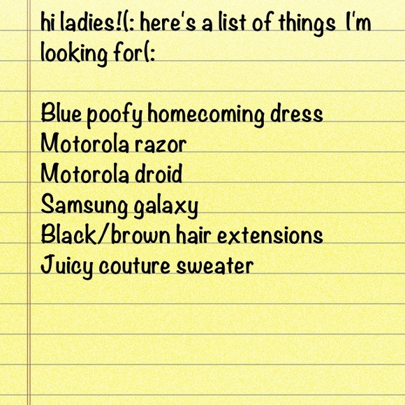 List of things im looking for on poshmark