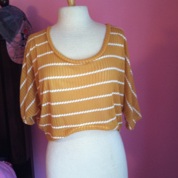 Mustard yellow striped top