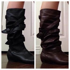 2 FOR THE PRICE OF ONE! Faux leather brown & black