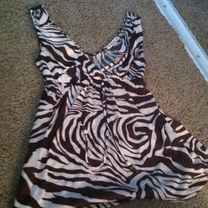 Brown and white tank top