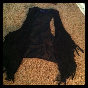 Black fringe vest