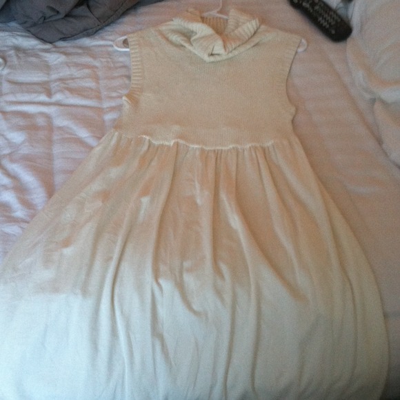 Cream colored sweater dress