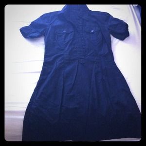 Black shirt button up dress