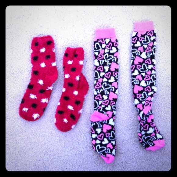 Cute fuzzy socks!!!!(: