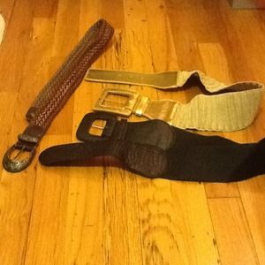 Black, brown, and gold belt