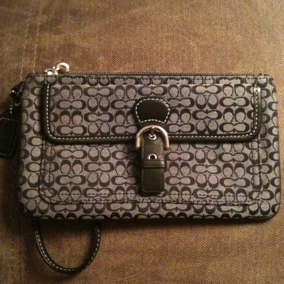 COACH black wristlet