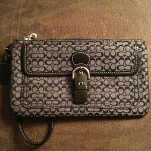 COACH black wristlet