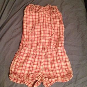 Red and white Abercrombie romper
