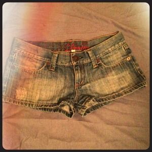 Distressed denim Fox shorts
