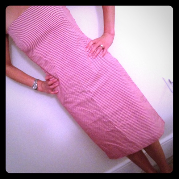 NWT Jacob Gingham strapless dress