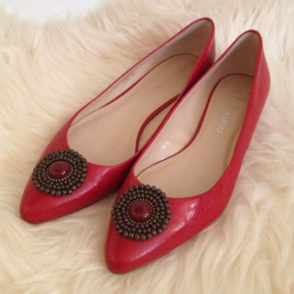 Franco Sarto Jeweled Red Shoes