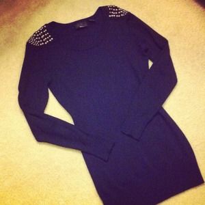 PRICE DROP- Black Studded Shoulder Tunic