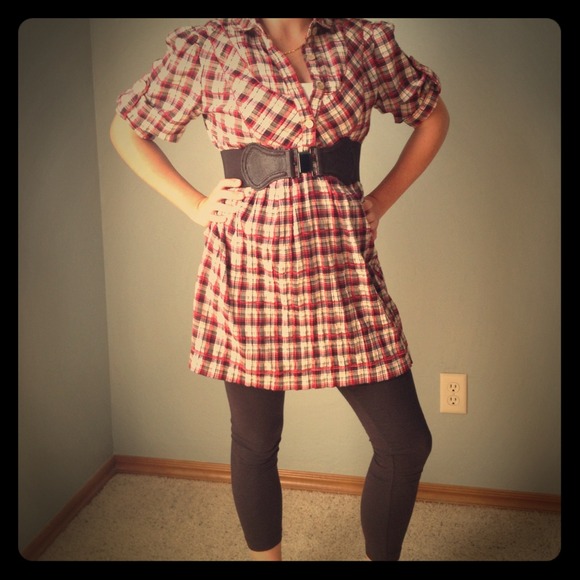 Red Plaid Tunic