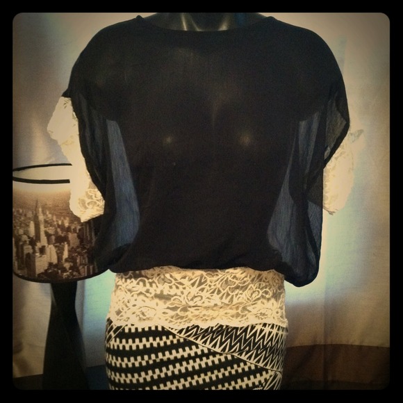SOLD Sheer, lace top