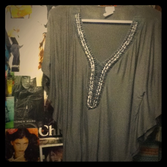 Grey beaded Charming Charlie Shirt