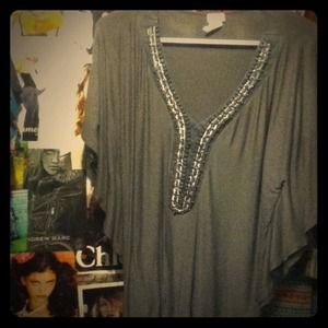 Grey beaded Charming Charlie Shirt