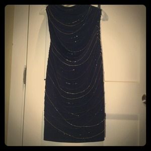 Strapless David Meister beaded LBD.