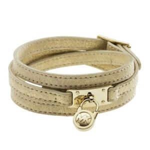 MICHAEL Michael Kors Accessories - MICHAEL Michael Kors Leather Wrap Bracelet in Gold MICHAEL Michael Kors Accessories - MICHAEL Michael Kors Leather Wrap Bracelet in Gold