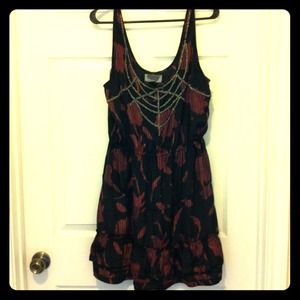 *Reserved* Black beaded print dress