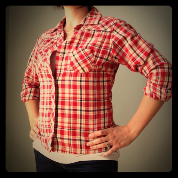 Flannel Plaid Button Up Shirt
