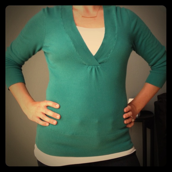 Teal v-neck sweater
