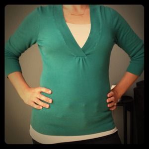 Teal v-neck sweater