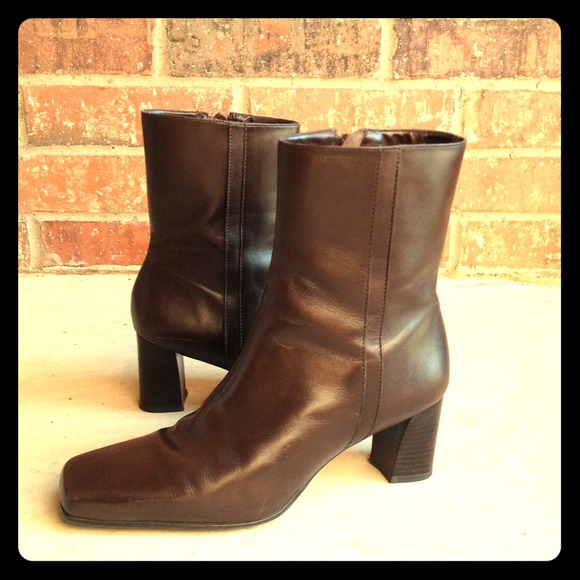 Brown Leather Booties