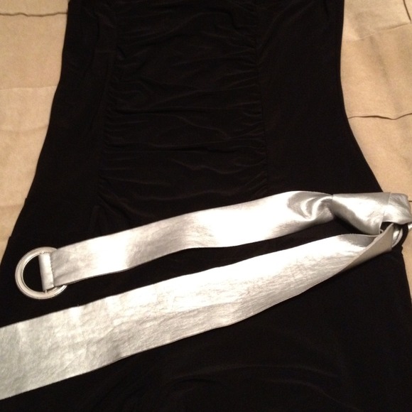 Black romper with silver belt
