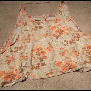 Tan and orange crop tank top