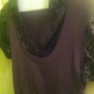 Silk polka dot blouse with vest on top