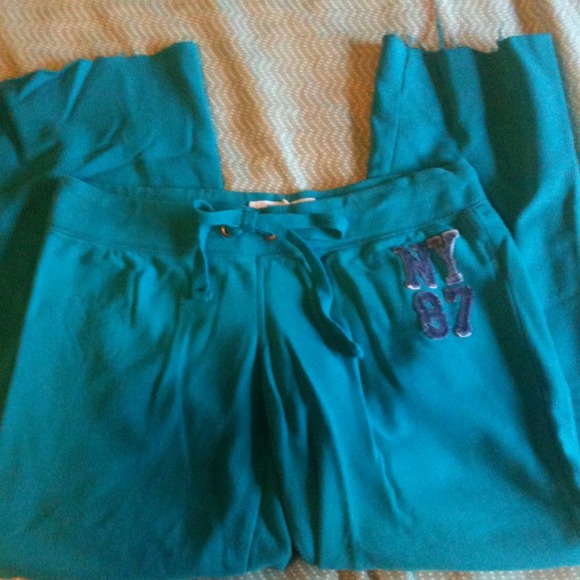 Teal pants, bracelet bundle, earrings, necklace