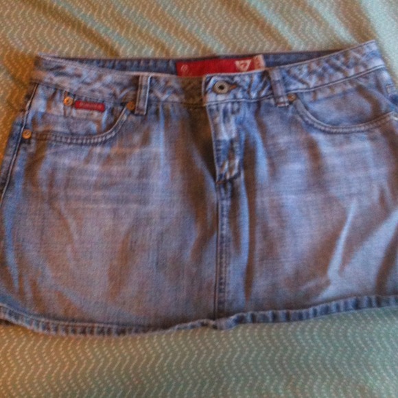 BUNDLE! Jean skirt and plaid button up