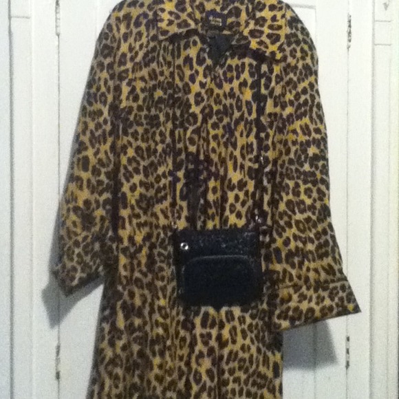 Animal Print Knee Length Coat/Purse included