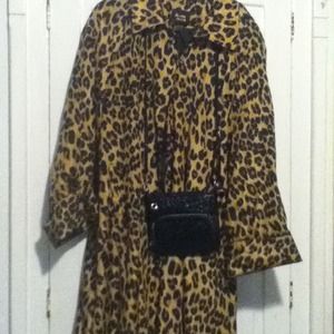 Animal Print Knee Length Coat/Purse included