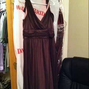 Flowing knee length empire waist dress