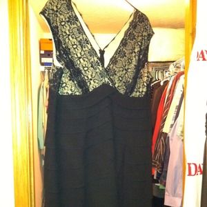 Knee length empire waist fitted dress