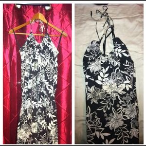 B&W floral halter summer dress!