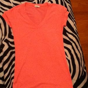 Solid Neon Pink V-Neck