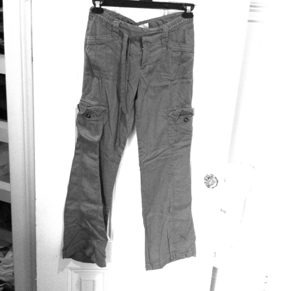 Comfiest gray linen cargo pants!