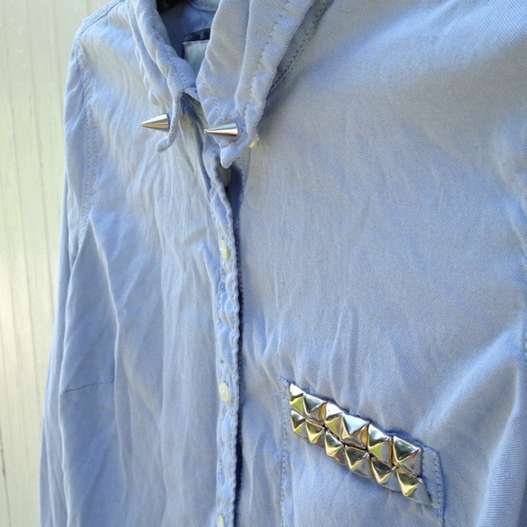 BUNDLED ❤Studded button down shirt
