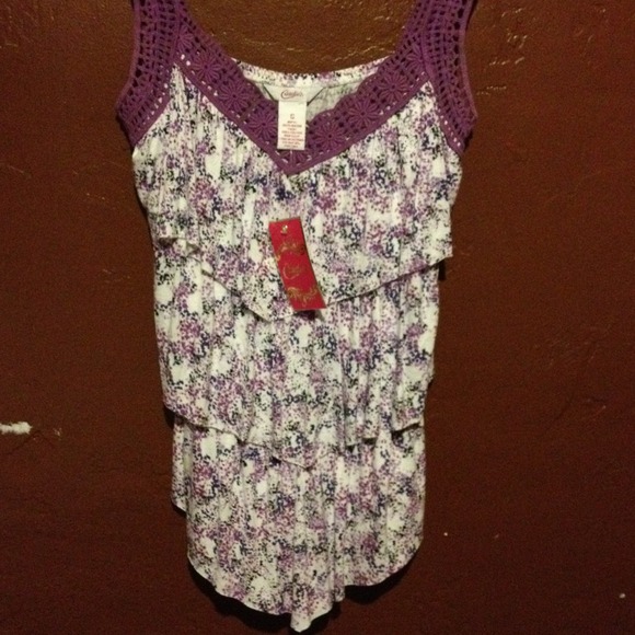 Candies tiered ruffle tank and jeans