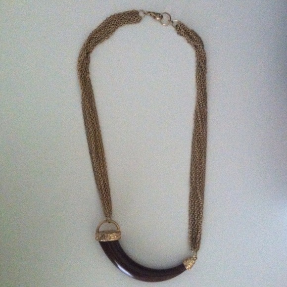 ❌TRADED❌Brown and gold tribal-like necklace