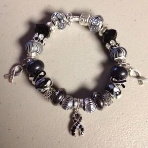 Melanoma Awareness European Charm Bracelet