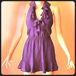 Amanda Uprichard Ruffle Halter Dress